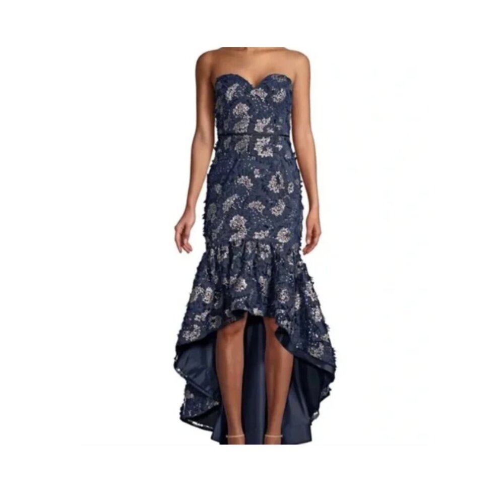 Aidan Mattox Navy Blue High-Low Formal Strapless Dress - Worn Once!